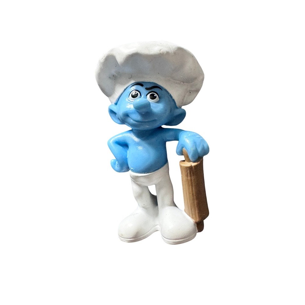 Smurf Baker Chef Smurfette Rolling Pin McDonald's 2011 Toy Figure